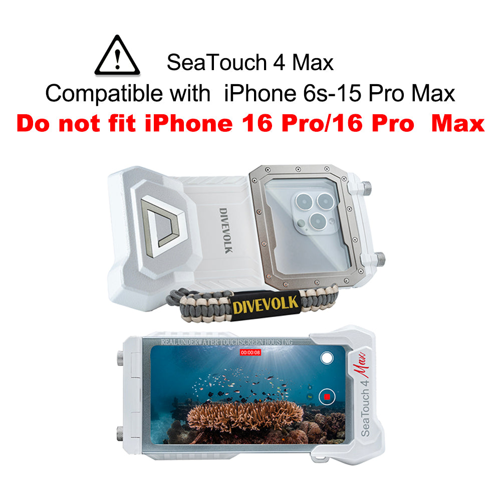 DIVEVOLK SeaTouch 4 MAX  Underwater Housing compatible to  iPhone and Android, Dive Housing, Waterproof Phone Case