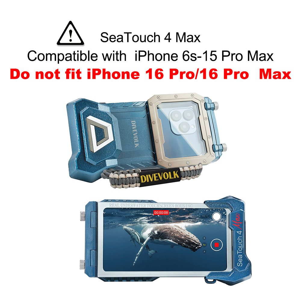 DIVEVOLK SeaTouch 4 MAX  Underwater Housing compatible to  iPhone and Android, Dive Housing, Waterproof Phone Case