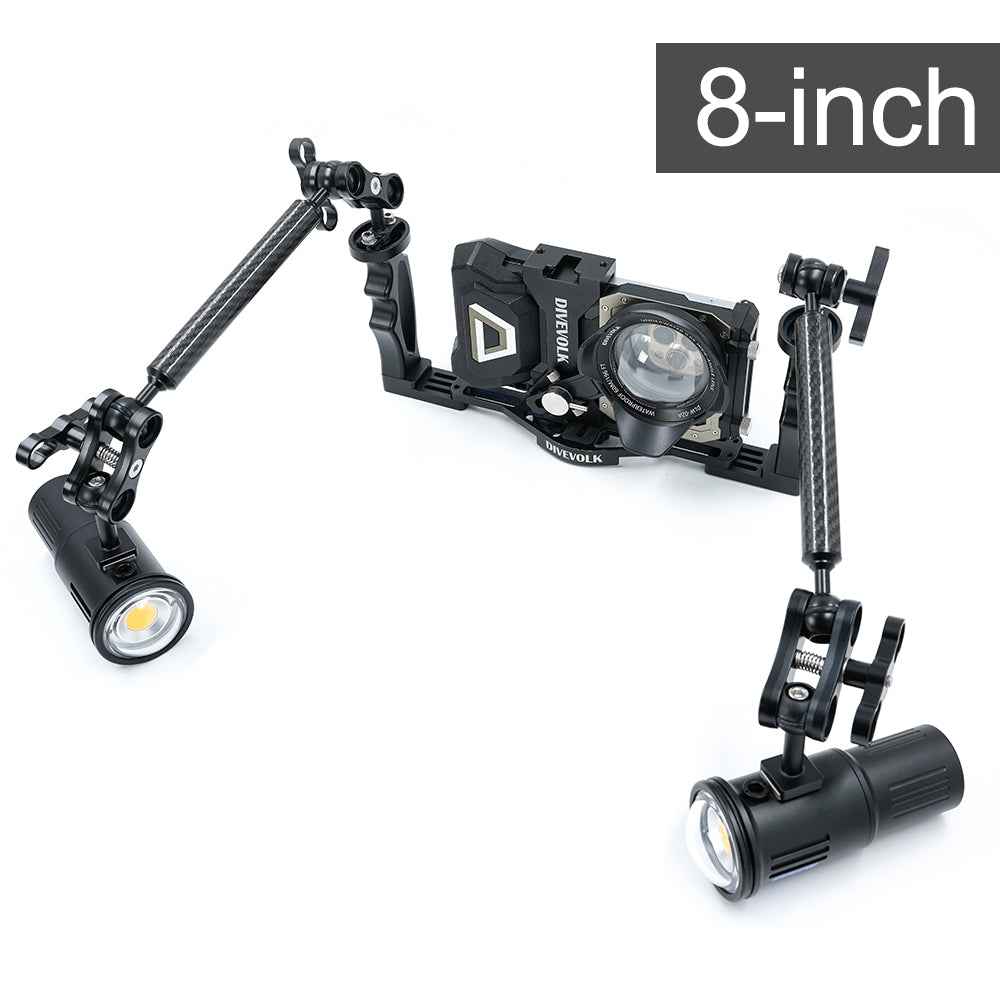 DiveVolk 8-inch double ball arm: underwater photography